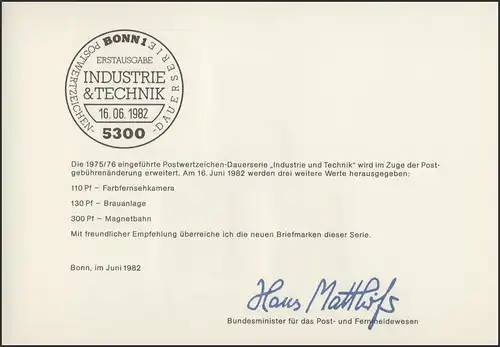 MinKa 12/1982 Industrie: Appareil photo, Brasserie, Chemin de fer magnétique