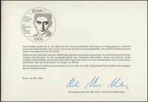 MinKa 10/1983 Franz Kafka, écrivain