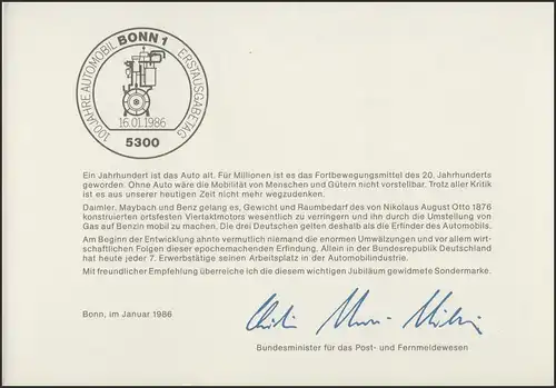 MinKa 01/1986 Automobiles et autres véhicules automobiles