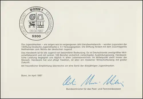 MinKa 09/1987 Jeunesse: métiers de l'artisanat, reliure