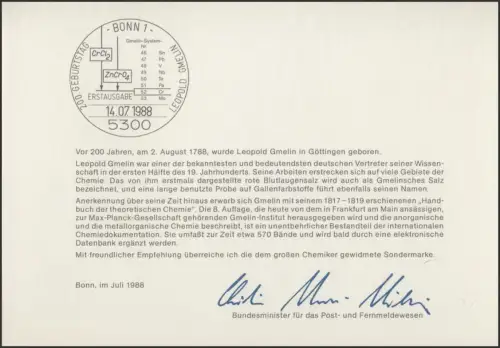 MinKa 22/1988 Leopold Gmelin, Chemiker