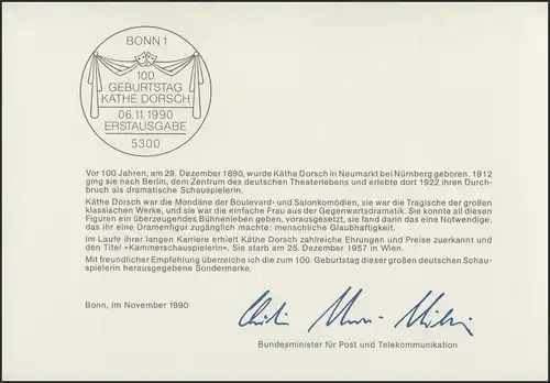 MinKa 30/1990 Käthe Cabillaud, actrice