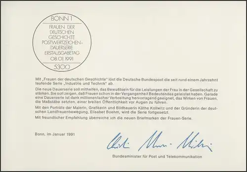 MinKa 01/1991 Frauen der Geschichte: Kollwitz, Boehm