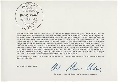 MinKa 41/1991 Max Ernst, peintre