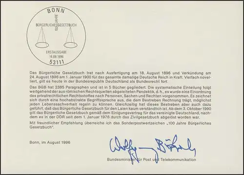 MinKa 26/1996 Bürgerliches Gesetzbuch