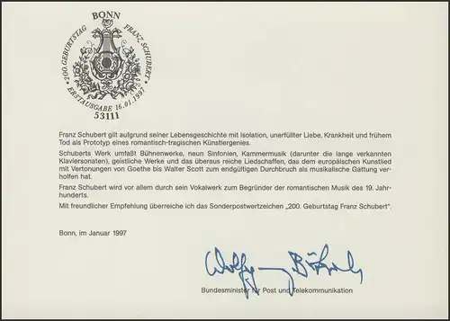 MinKa 01/1997 Franz Schubert, compositeur