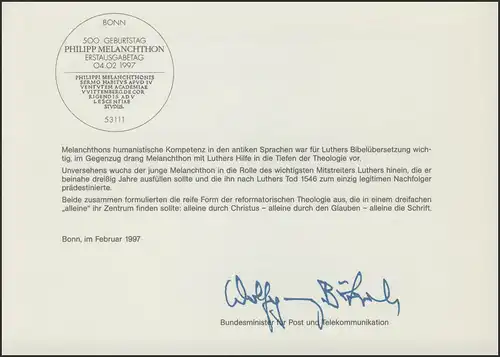 MinKa 05/1997 Philipp Melanchthon, Reformator