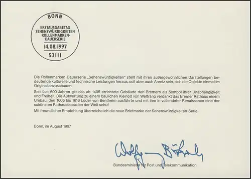 MinKa 27/1997 SWK 440 Pf. Bremer Rathaus