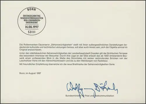 MinKa 26/1997 SWK 220 Pf. Brühlsche Terrasse Dresden