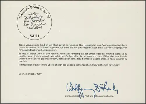 MinKa 37A/1997 Sicherheit für Kinder im Strassenverkehr