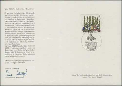 MinKa 22/1998 Culture du houblon