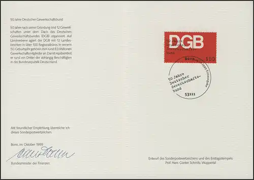 MinKa 37/1999 Gewerkschaftsbund DGB