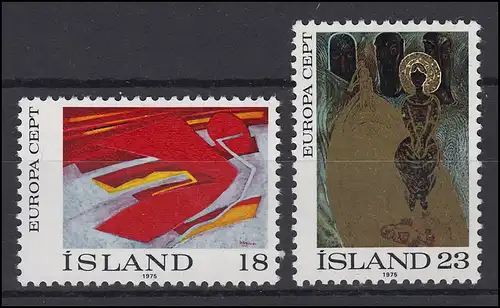 Island: Europa / CEPT Gemälde / Paintings Skulason und Kjarval 1975, 2 Werte **