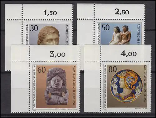 708-711 Kunstschätze in Berliner Museen 1984: Satz Ecken oben links **