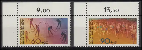 645-646 Sport Berlin Femmes-Gymnastique Volkskauf 1981: Ensemble des coins en haut à gauche **