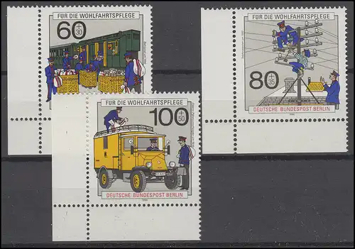 876-878 Wofa Post und Telekommunikation 1990: Satz Ecken unten links **