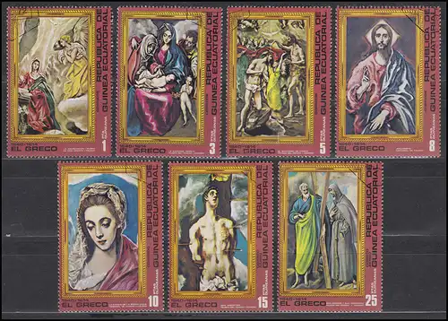 Äquatorialguniea: Christliche Gemälde / Paintings von El Greco, 7 Marken O