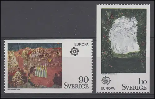 Suède: Europe / CEPT peintures Hallström & Strindberg, 1975, 2 valeurs **