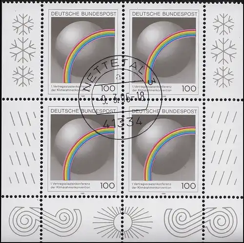 1785 Klimakonferenz: Rand-Vbl. unten, zentrischer Vollstempel NETTETAL 9.3.95