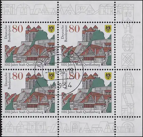 1765 Quedlinburg: Rand-Vbl. rechts, zentrischer Vollstempel NETTETAL 9.11.94