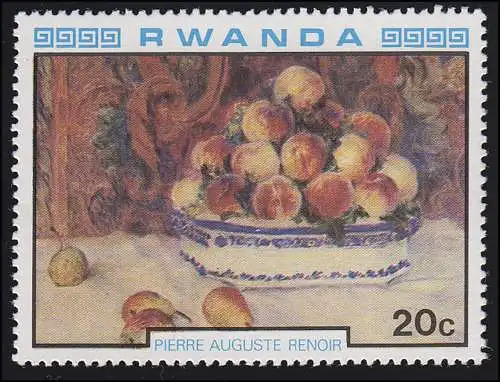 Ruanda / Rwandaise: Maler Auguste Renoir - Impressionismus Stillleben, Marke **