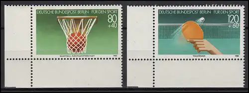 732-733 Sport Basketball Tennis de table Berlin 1985: Coin en bas à gauche **