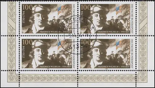 1766 F.W. von Steuben: Rand-Vbl. unten, zentrischer Vollstempel NETTETAL 9.11.94