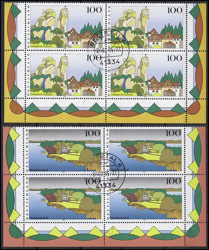 1807-1810 Images de l'Allemagne: jeu de quatre blocs ci-dessous plein tempête centrique