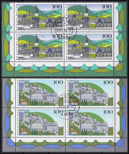 1807-1810 Bilder aus Deutschland: Viererblock-Satz unten zentrischer Vollstempel