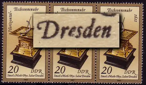 2798I Uhren 20 Pf. mit PLF I: kleines e, postfrisch