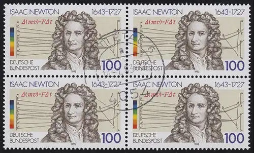 1646 Isaac Newton: Quadruple, timbre complet centré NETTETAL 14.1.93