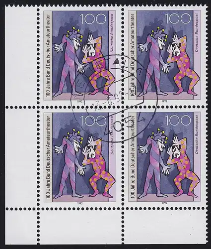 1626 Amateurtheater ER-Vbl. unten links zentrischer Vollstempel NETTETAL 13.8.92