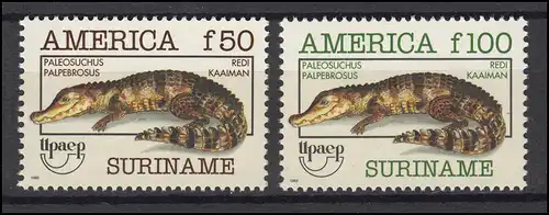 Suriname 1455-1456 Kaiman Paleosuchus & Upaep Exposition 1993, 2 valeurs, ensemble **