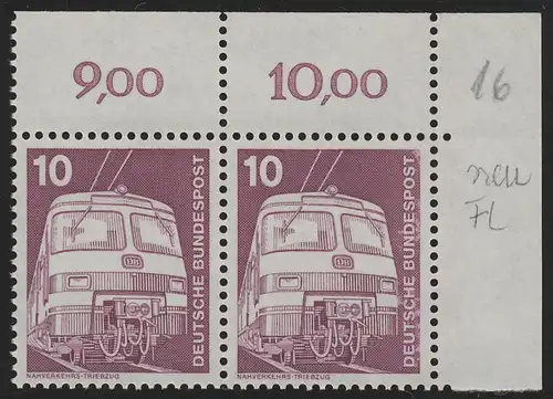 847 Iut 10 Pf ER-Paar o.r.: Lubrification de couleur à droite **