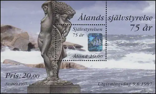 Aland Hologramm 75 Jahre Selbständigkeit 1997, **
