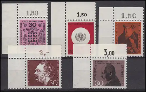 Lot mit 5 Ecken oben links: 527, 528, 535, 536 und 537, alle **