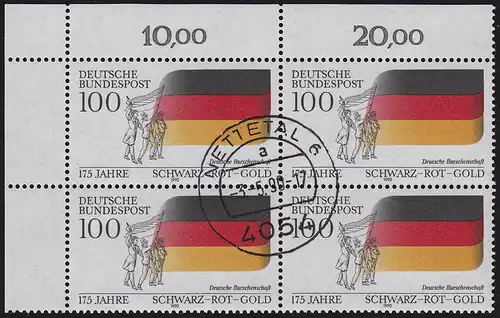 1463 Burschenschaft / Nationalfarben: ER-Vbl. oben links zentrischer Vollstempel