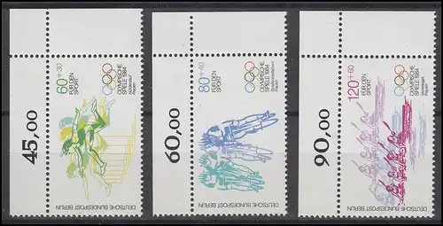 716-718 Sport course d'obstacles Cyclisme kayak 1984: ensemble de coins en haut à droite **