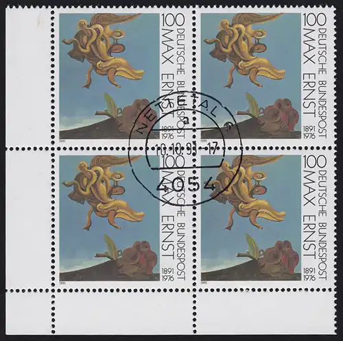 1569 Max Ernst: ER-Vbl. unten links, zentrischer Vollstempel NETTETAL 10.10.91