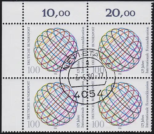 1464 UIT Fernmeldeunion: ER-Vbl oben links, zentrischer Vollstempel NETTETAL