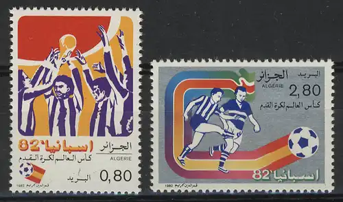 Football Algérie 1981: ESPAGNE'82, 2 timbres **