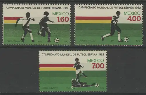 Football Mexique: ESPAGNE'82, 3 timbres **