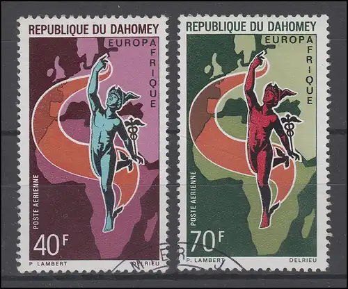 Dahomey: Europafrique / Europefrique - Hermes & Carte 1970, 2 valeurs, ensemble O