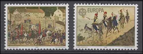 Yougoslavie: EUROPE / CEPT Folklore 1981, 2 valeurs, phrase **