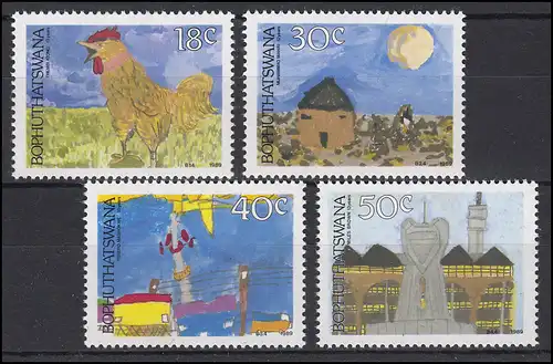 Südafrika / Bophuthatswana: Kinderzeichnungen 1989, 4 Werte **
