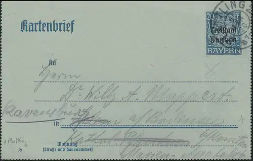 Bayern Cartes d'identité Freistaat PLATTLING 9.3.20 à Ravensburg