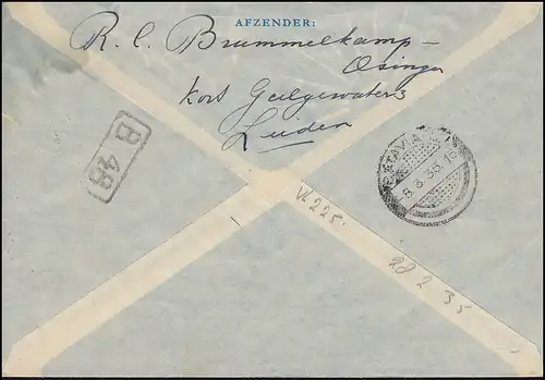 Luftpost NL-Niederl.-Indien Brief EF 241 von LEIDEN 27.2.1935 nach BATAVIA 8.3.