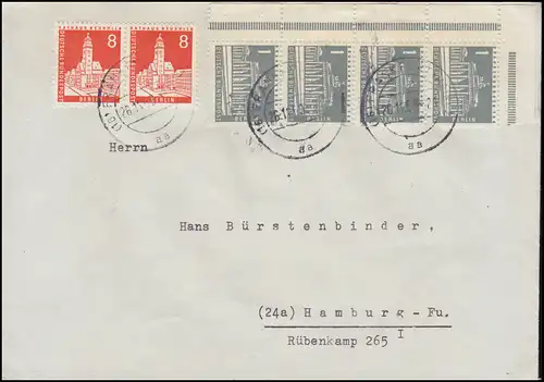 Berliner Stadtbilder 187 als Paar + 140x als Eckstreifen Bf. FRANKFURT 26.11.59