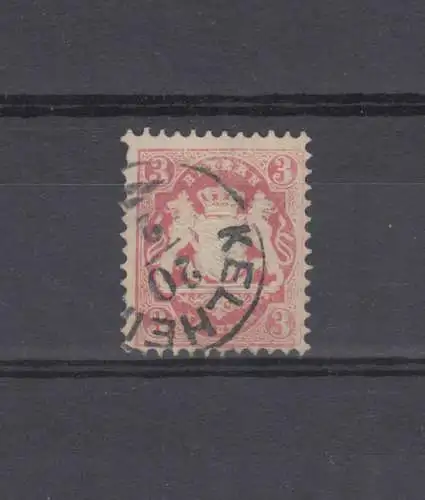 Bayern 23 Wappen mit PLF Rahmenbruch über B von BAYERN, Stempel 18a KELHEIM