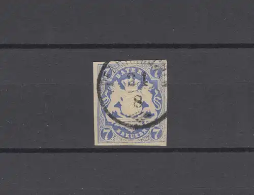 Bayern 21 Wappen 7 Kreuzer - Stempel 18a Einkreisstempel PFARRKIRCHEN 24.8.